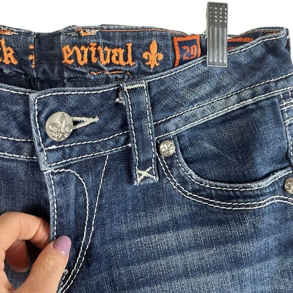 Rock Revival Y2K Bootcut Jeans Size 29 Embellished Medium Wash Boho 90s - Picture 5 of 12